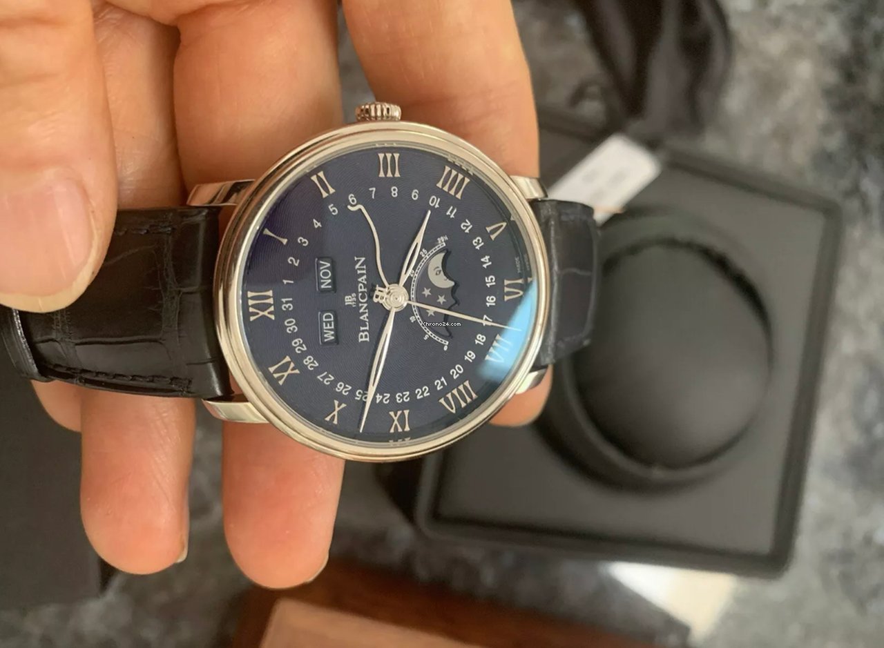 Blancpain Villeret Quantieme Complet Mens watch Unisex Automatic White gold 6654-1529-55b 5