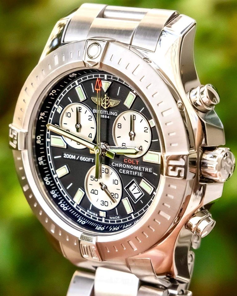 Breitling Colt Chronograph Mens watch Unisex Quartz Steel A7338811 BD43 5