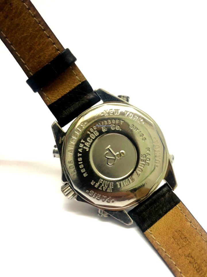 Jacob & Co. Five Time Zone Mens watch Unisex Quartz Steel JC-4 5