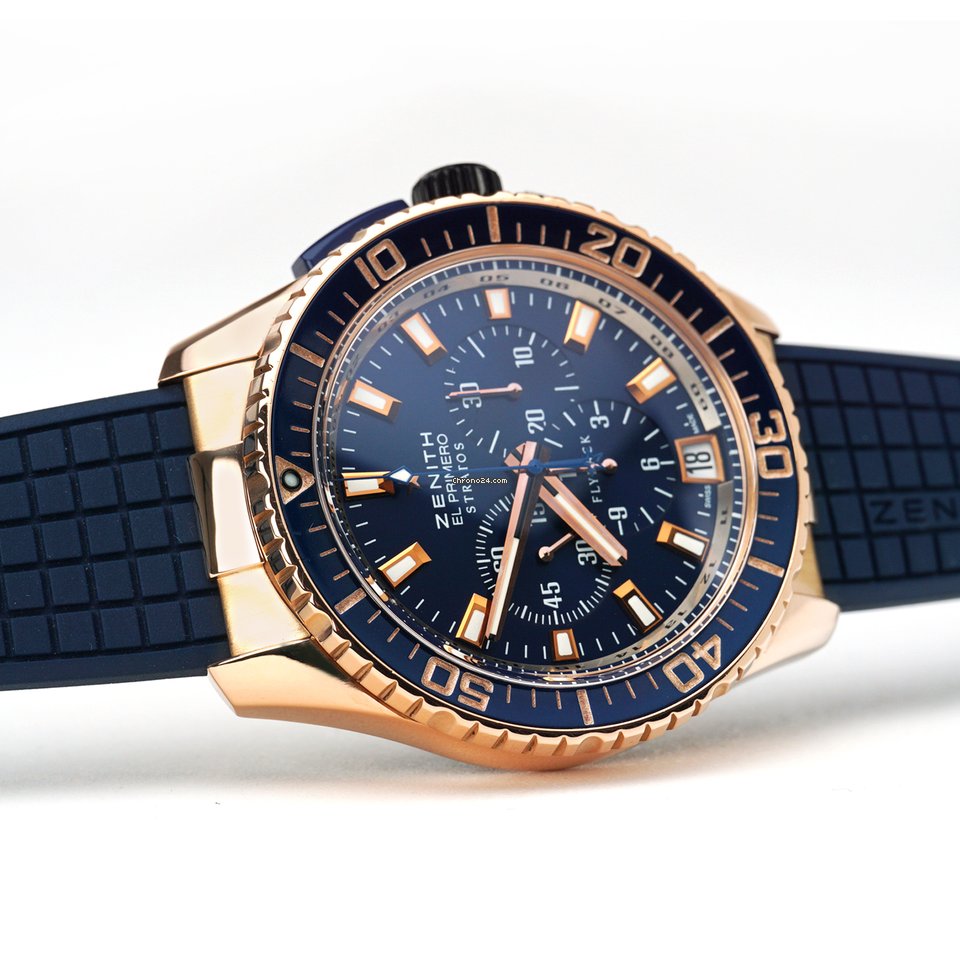 Zenith El Primero Stratos Flyback Mens watch Unisex Automatic Rose gold 86.2061.405 57.R514 5