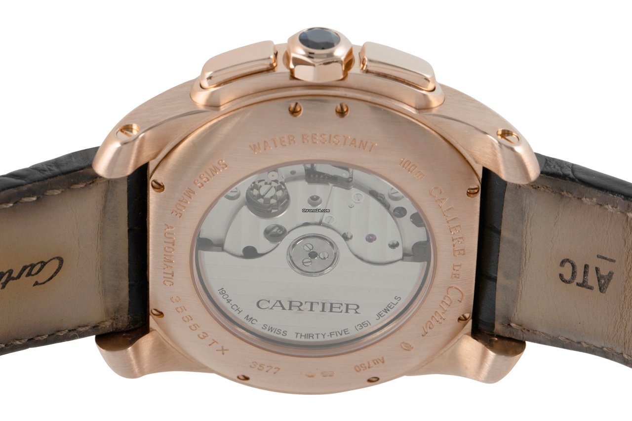Cartier Calibre de Cartier Chronograph Mens watch Unisex Automatic Red gold W7100044 5