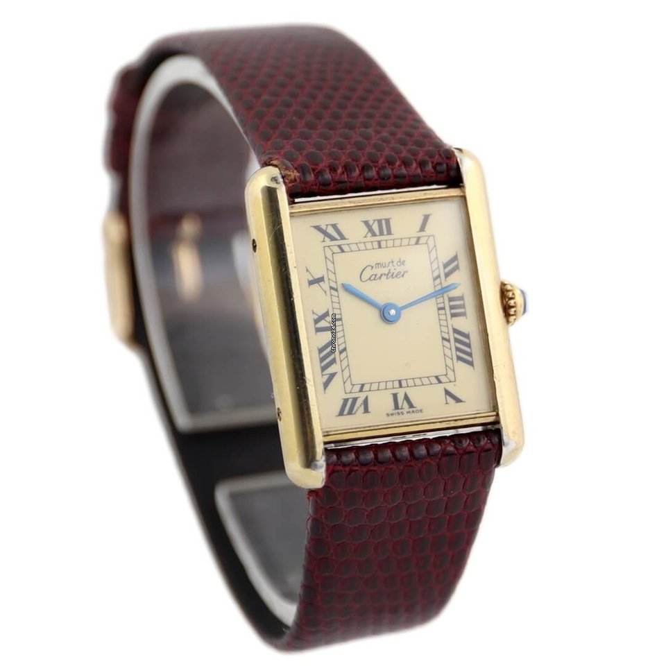 Cartier Tank Vermeil Womens watch Quartz Gold Steel 590005 5