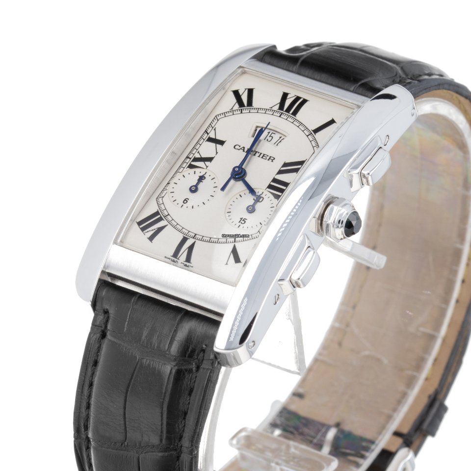 Cartier Tank Americaine Mens watch Unisex Quartz White gold 2569  W007976 5