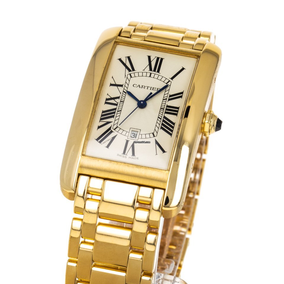 Cartier Tank Americaine Mens watch Unisex Automatic Yellow gold W26031K2  1740 5