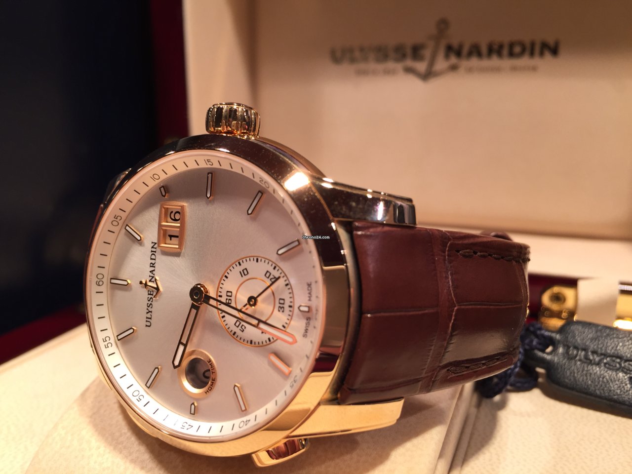 Ulysse Nardin Dual Time Mens watch Unisex Automatic Rose gold 3346-126 5