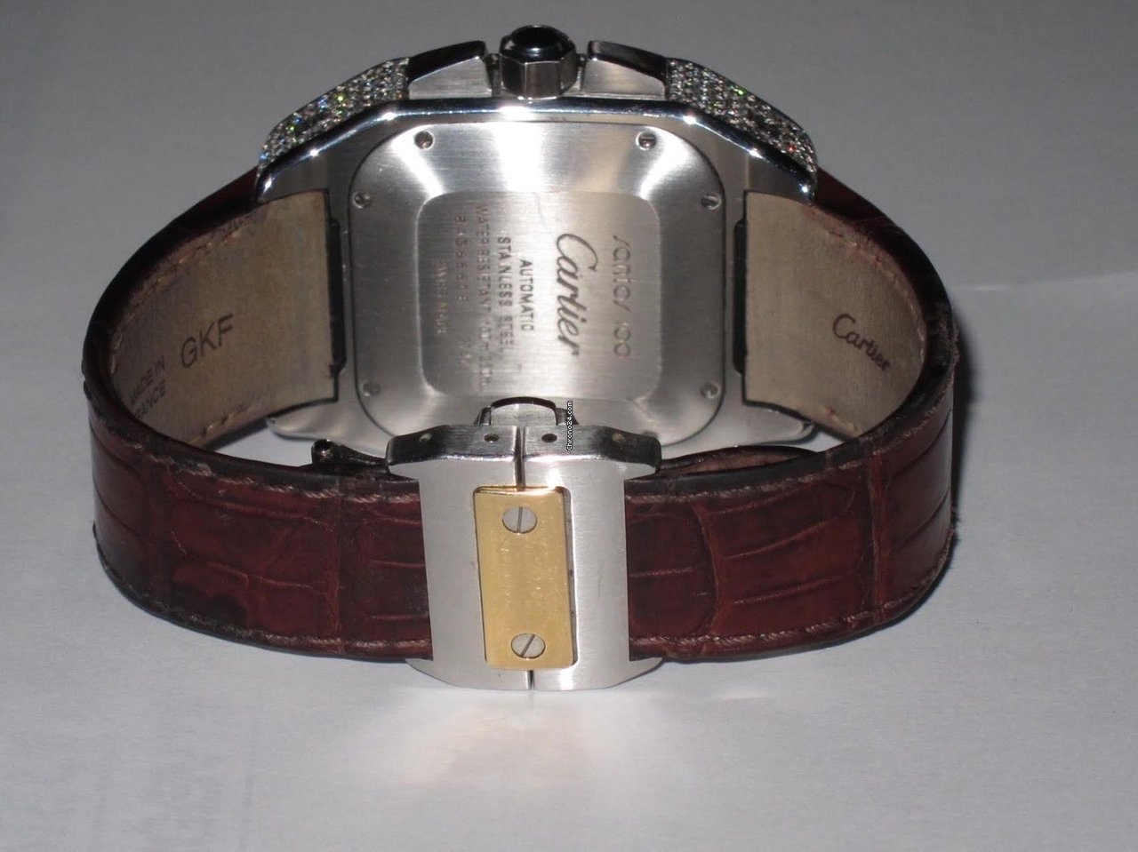 Cartier Santos 100 Mens watch Unisex Automatic Gold Steel W20091X7 5