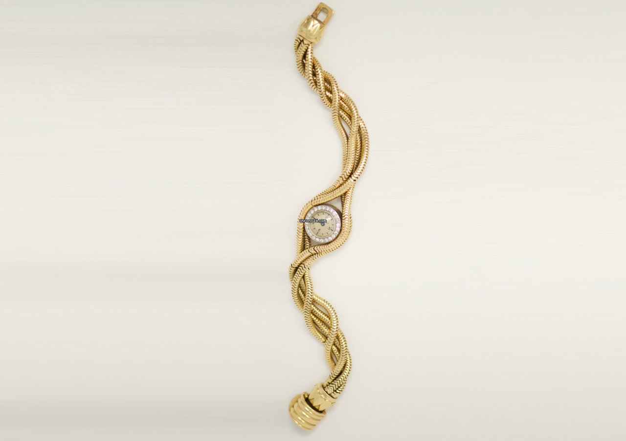 Cartier Womens watch Manual winding Yellow gold RARE 1940S DIAMOND SET PLATINUM, 18KT YG TRIPLE TWIST WATCH 5