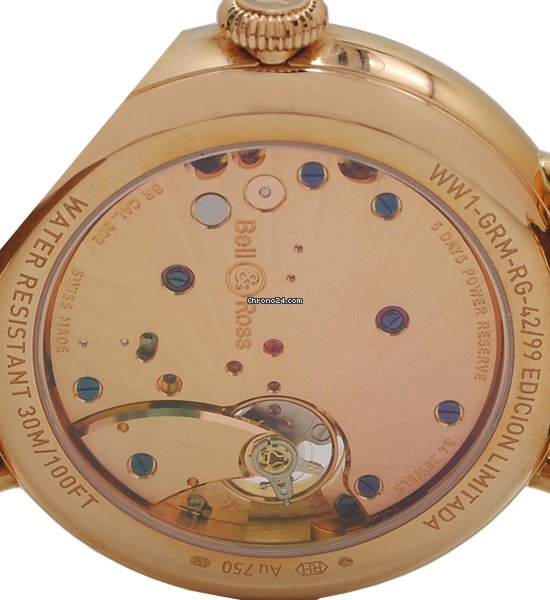 Bell & Ross Vintage Mens watch Unisex Manual winding Rose gold BRWW1-GRM-RG 5