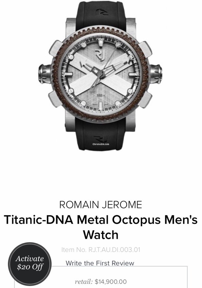 Romain Jerome Titanic-DNA Mens watch Unisex Automatic Steel RJTAUI003 5