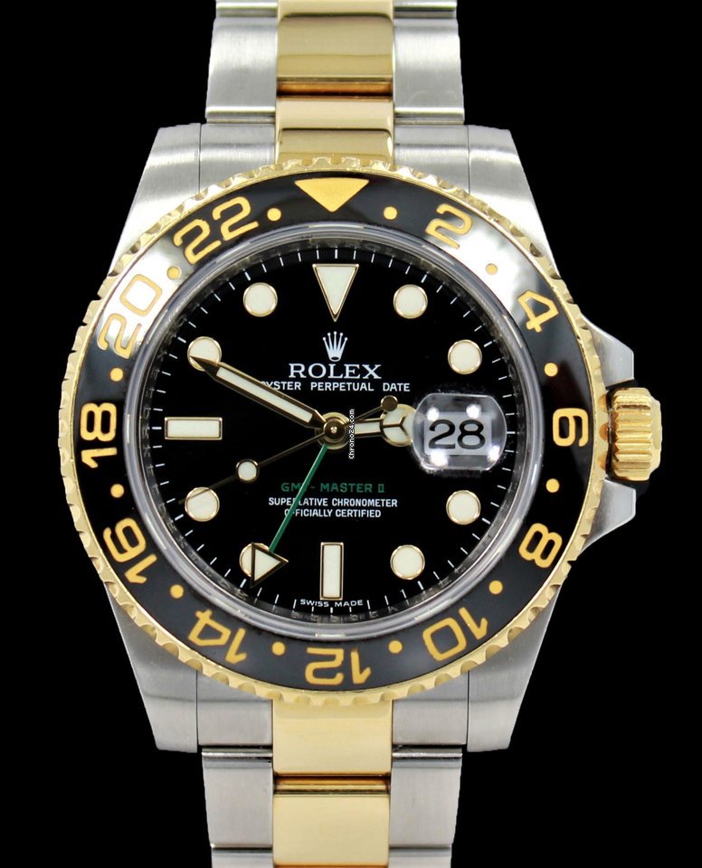 Rolex GMT-Master II Mens watch Unisex Gold Steel Automatic 116713 LN 6