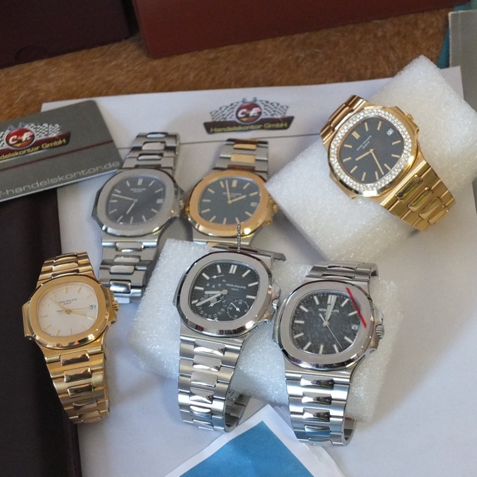 Patek Philippe Nautilus Mens watch Unisex Automatic Yellow gold 3700 3 Nautilus Blue original Steinbesatz 6