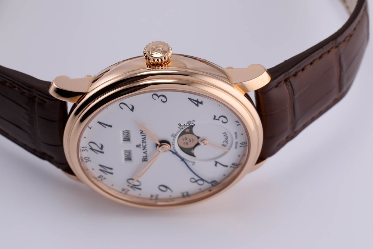 Blancpain Villeret Quantieme Complet Mens watch Unisex Automatic Rose gold 6639A-3631-55B 6