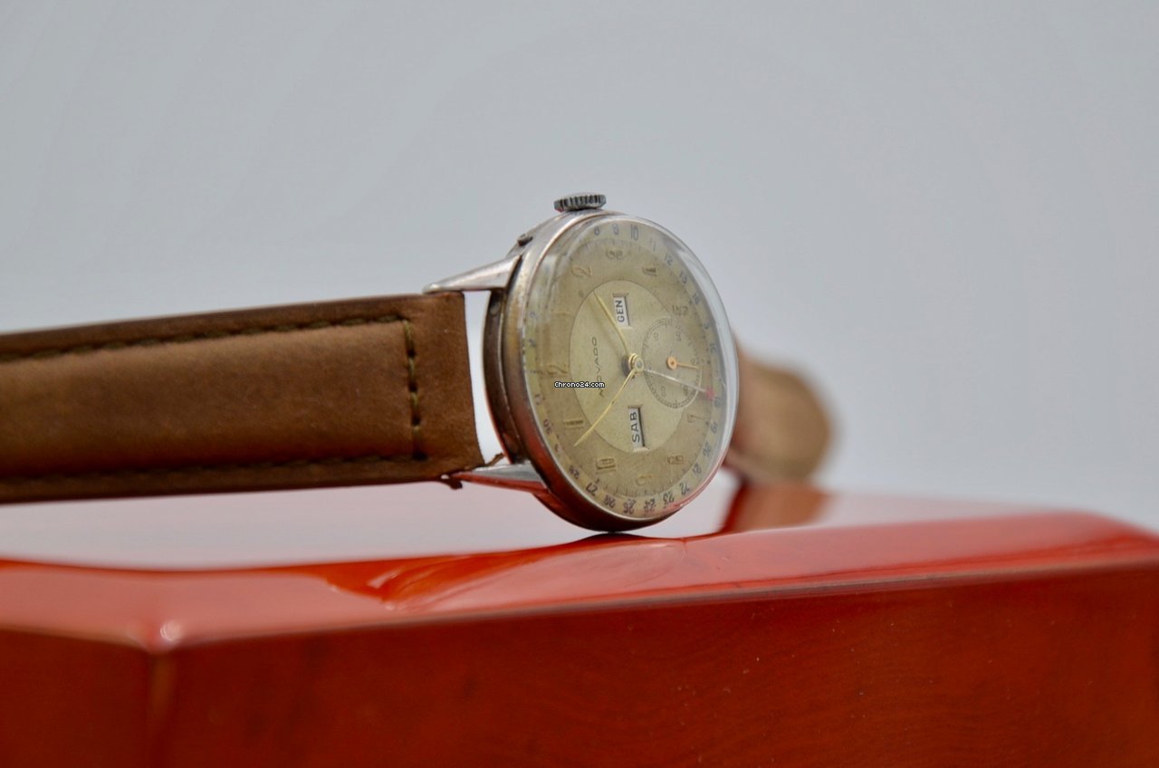 Movado Mens watch Unisex Manual winding Steel Movado triple calendar vintage 6