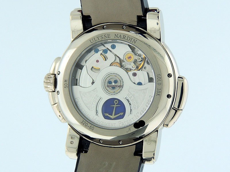 Ulysse Nardin GMT + - Perpetual Mens watch Unisex Automatic White gold 320-60 60 6