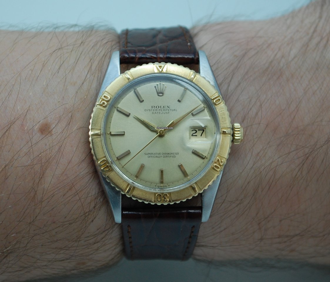 Rolex Datejust Turn-O-Graph Mens watch Unisex Gold Steel Automatic 1625 6