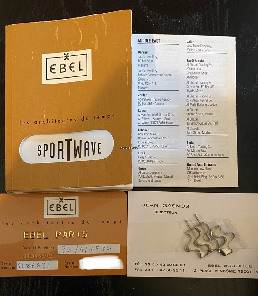 Ebel Sportwave Mens watch Unisex Quartz Gold Steel E 6187631 6