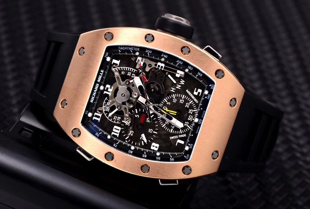 Richard Mille Mens watch Unisex Manual winding Rose gold Richard Mille RM004 AG PG 18K rose gold Full set 6