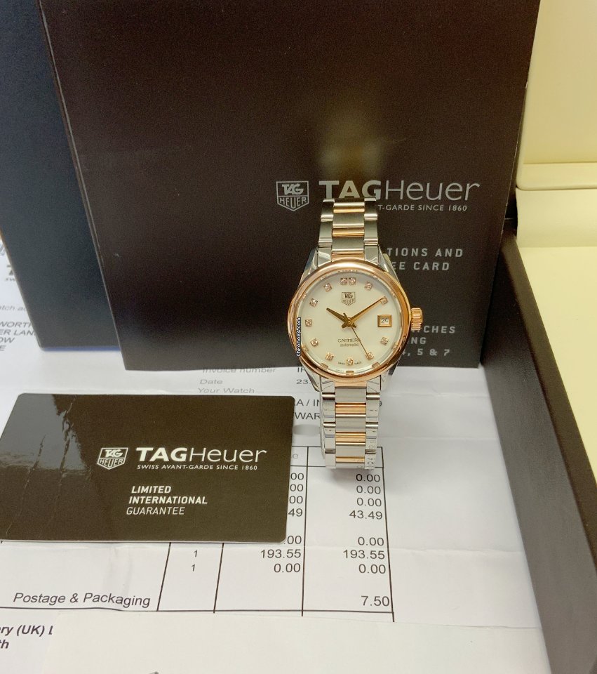 TAG Heuer Carrera Lady Womens watch Automatic Gold Steel WAR2452.BD0777 6