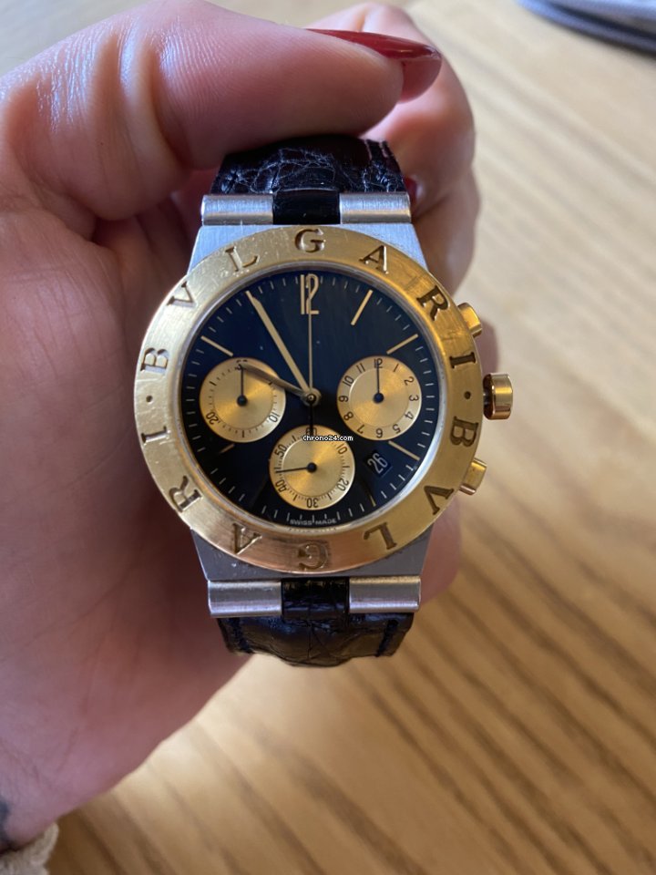 Bulgari Diagono Mens watch Unisex Manual winding Gold Steel CH 35 SG 6