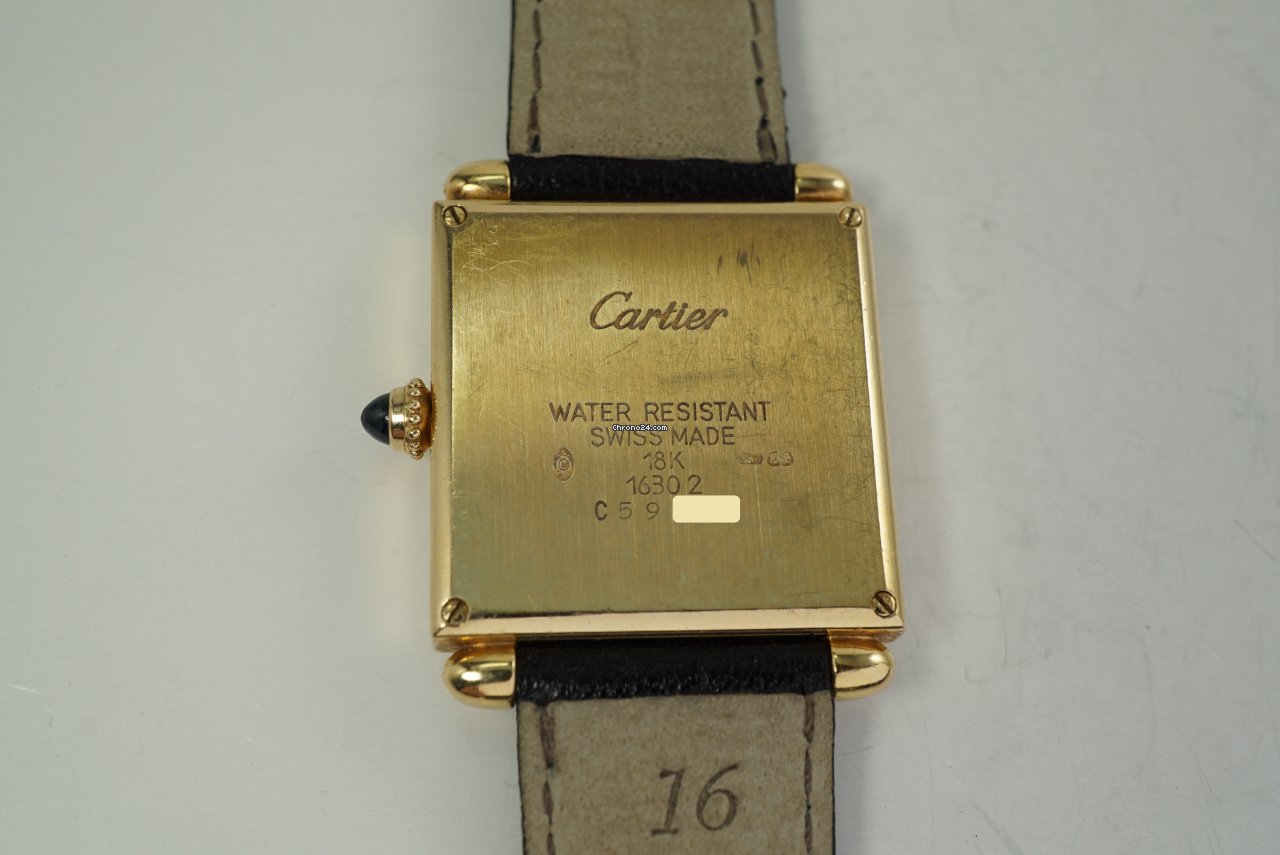 Cartier Tank Mens watch Unisex Quartz Yellow gold 1630 6