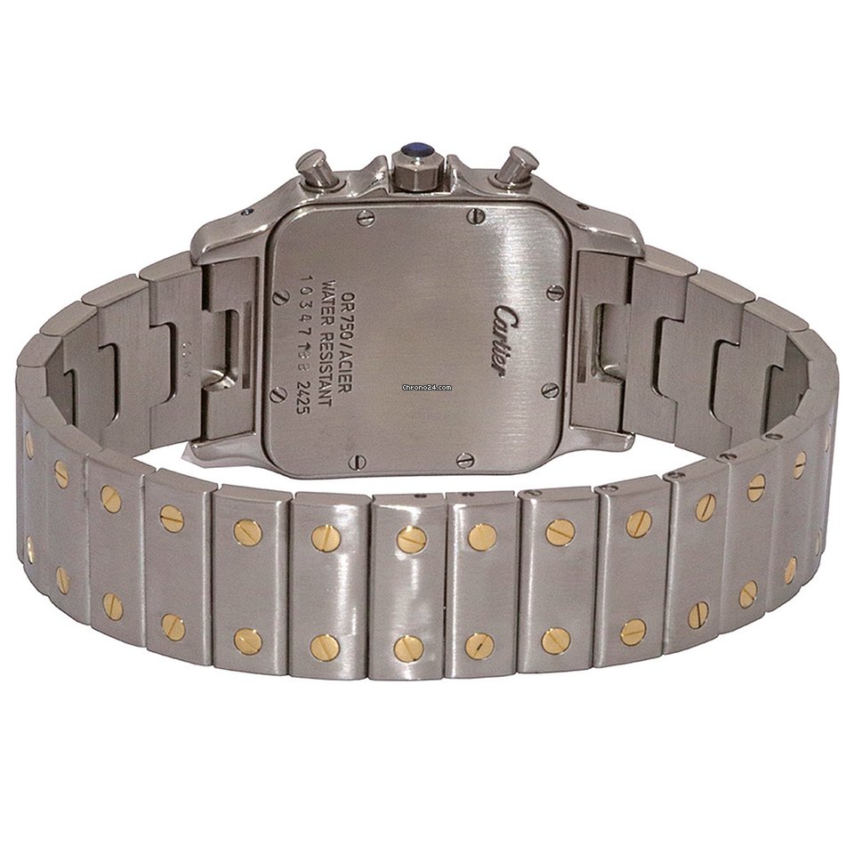 Cartier Santos Mens watch Unisex Quartz Gold Steel 2425 6