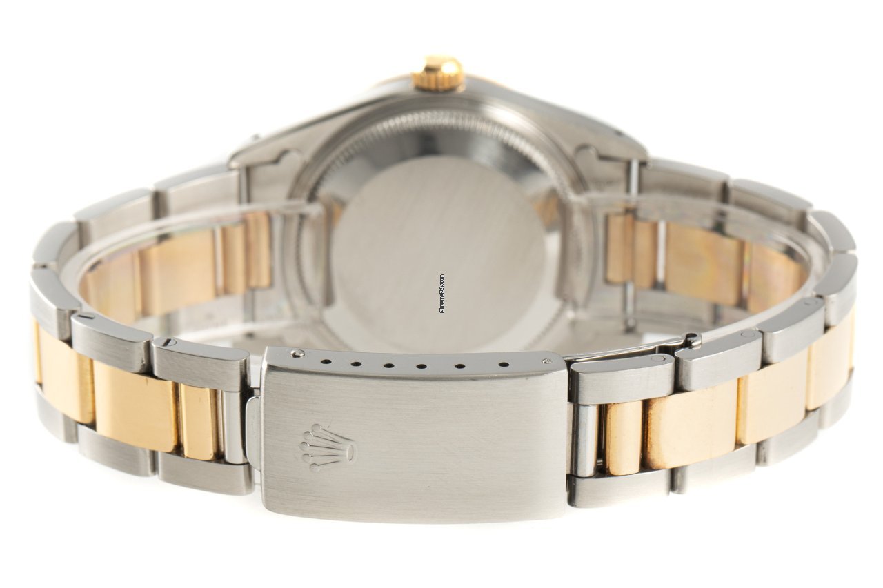 Rolex Oyster Perpetual Date Mens watch Unisex Gold Steel Automatic 15223 6
