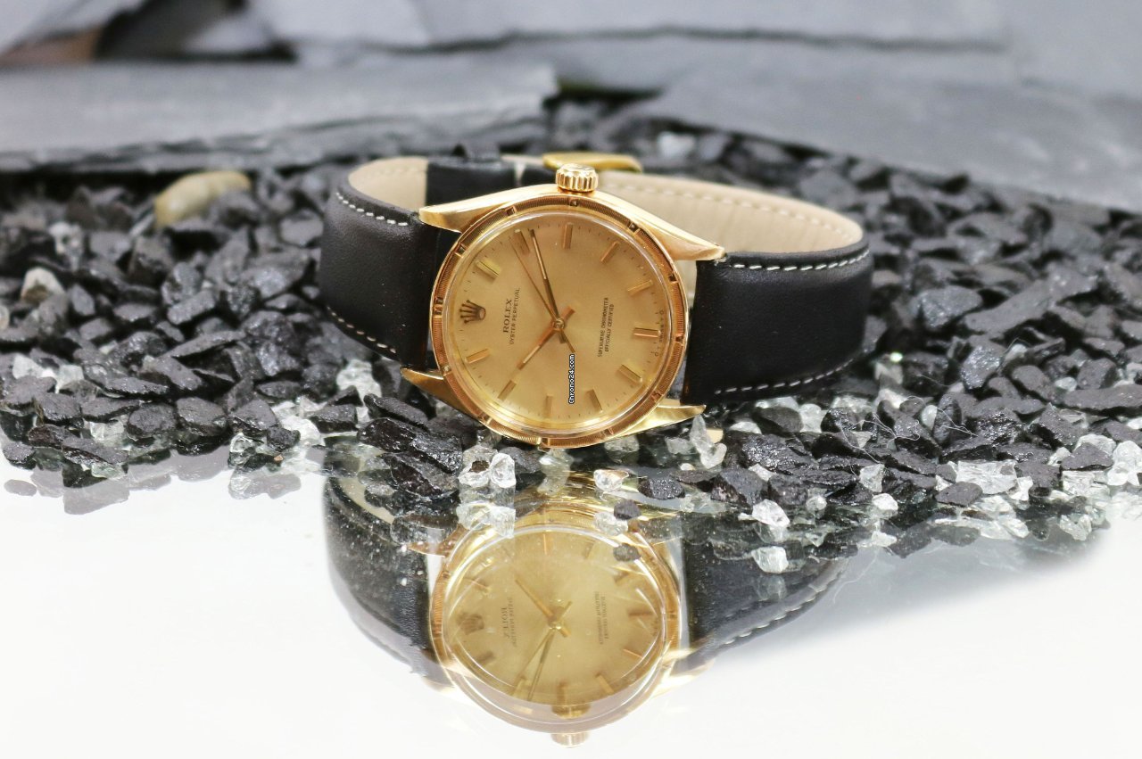 Rolex Oyster Perpetual 34 Mens watch Unisex Yellow gold Automatic 6569 6