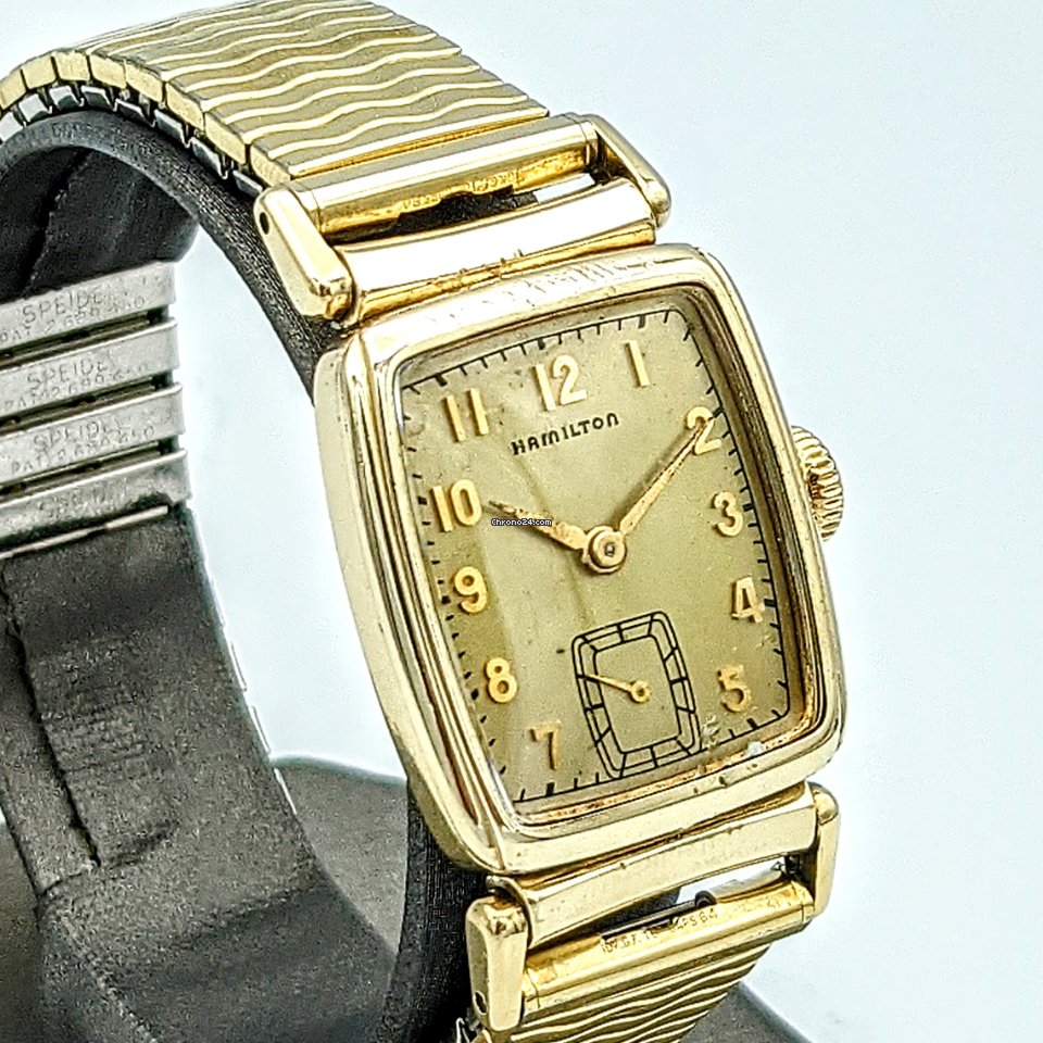 Hamilton Mens watch Unisex Manual winding Gold Steel Hamilton Grade 980 6