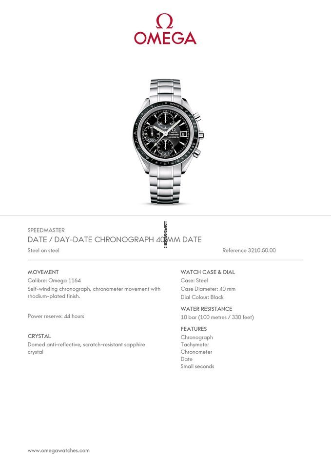 Omega Speedmaster Date Mens watch Unisex Automatic Steel 3210.50 6
