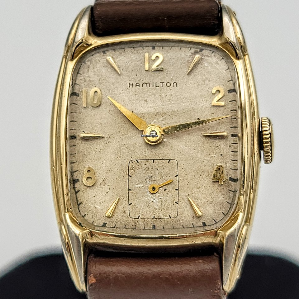 Hamilton Mens watch Unisex Manual winding Gold Steel Hamilton Grade 747 6