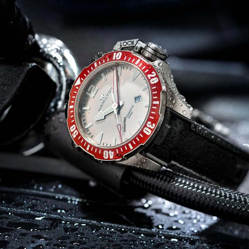 Hamilton Khaki Navy Frogman Mens watch Unisex Automatic Titanium H77805380 6