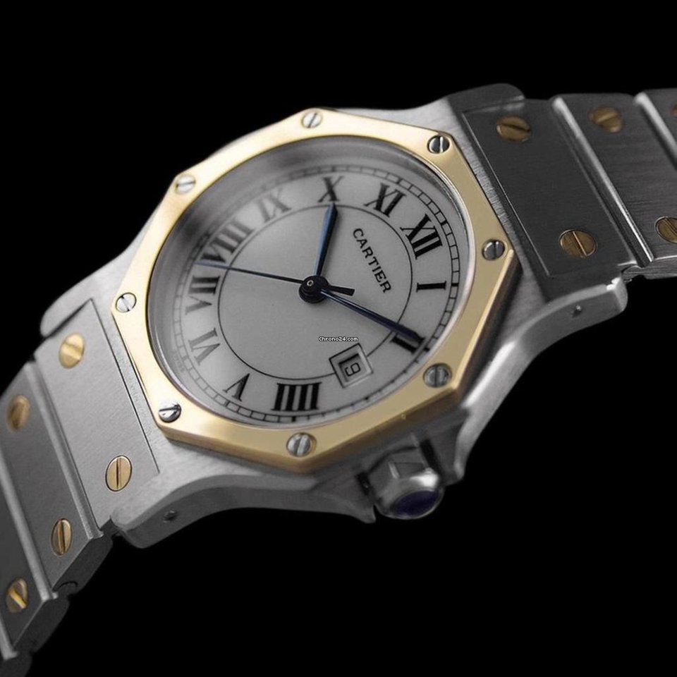 Cartier Santos Mens watch Unisex Automatic Gold Steel 8349ST 6