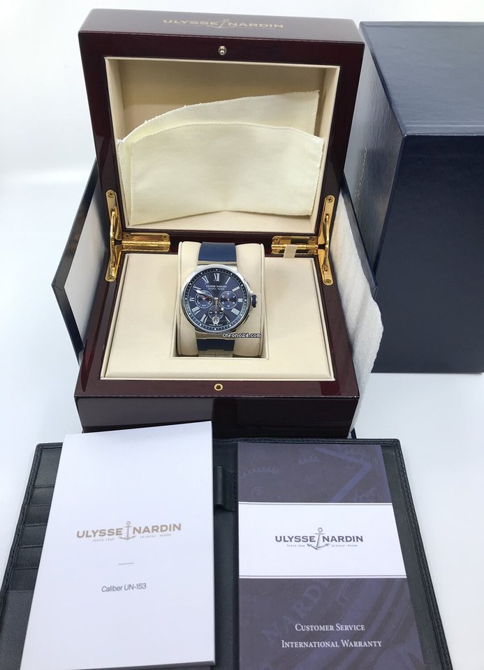Ulysse Nardin Marine Chronograph Mens watch Unisex Automatic Steel 1533-150-3 43 6