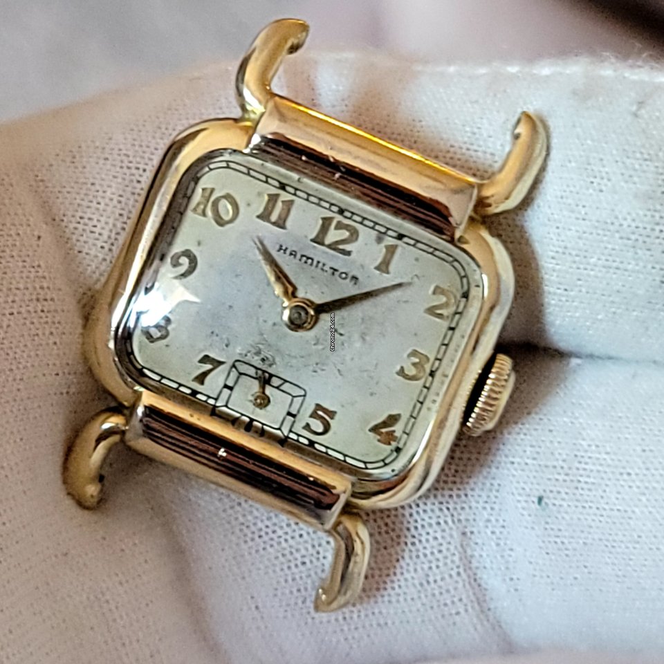Hamilton Mens watch Unisex Manual winding Gold Steel Hamilton Grade 987A 6