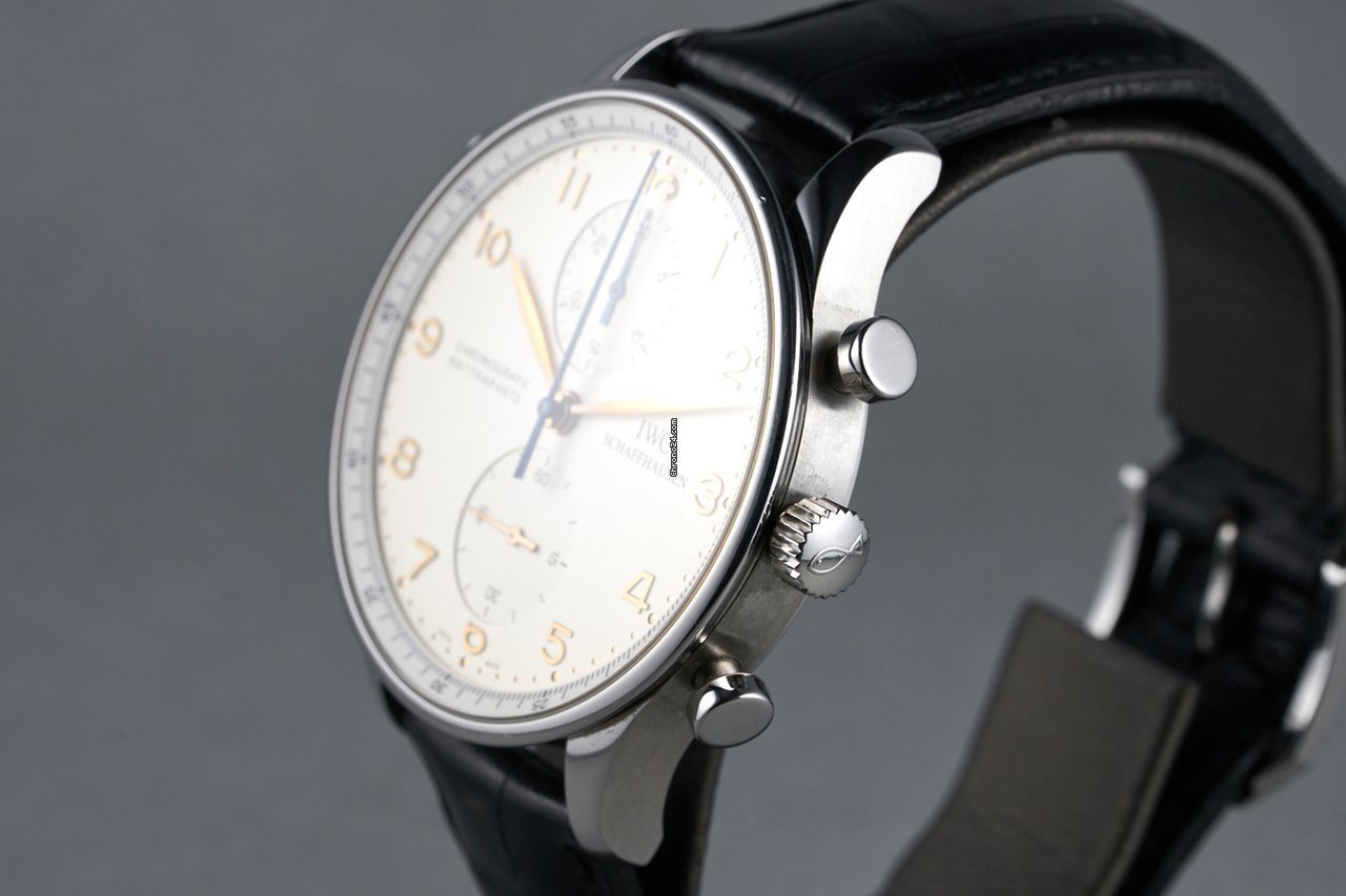 IWC Portuguese Chronograph Mens watch Unisex Manual winding Steel IW3712 6