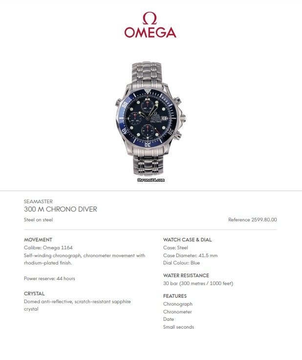 Omega Seamaster Diver 300 M Mens watch Unisex Automatic Steel 2599.80 6