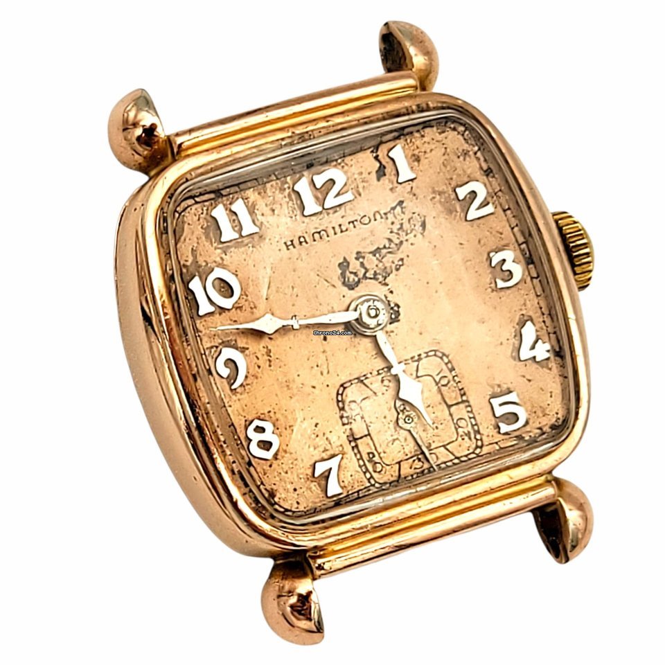 Hamilton Mens watch Unisex Manual winding Gold Steel Hamilton Grade 987 6