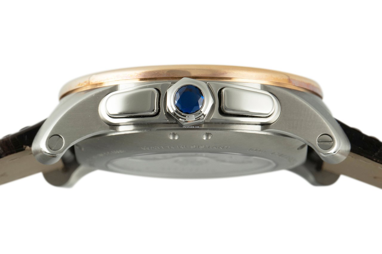 Cartier Calibre de Cartier Chronograph Mens watch Unisex Automatic Gold Steel W7100043 6