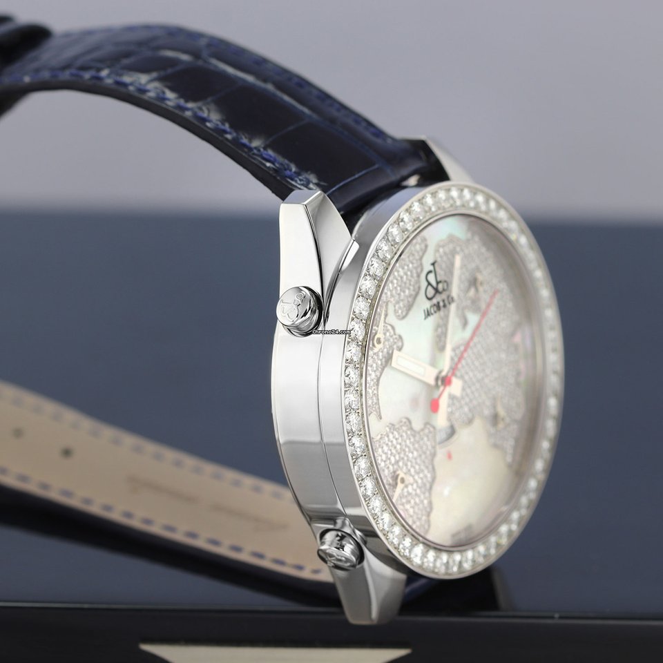 Jacob & Co. Five Time Zone Womens watch Quartz Steel JC-47WW 3.25ct bezel 6