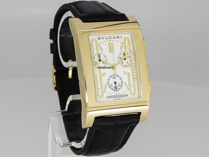 Bulgari Rettangolo Mens watch Unisex Quartz Yellow gold RTC49G 6