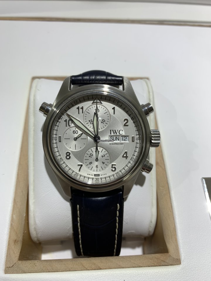 IWC Pilot Double Chronograph Mens watch Unisex Automatic Steel IW371343 6