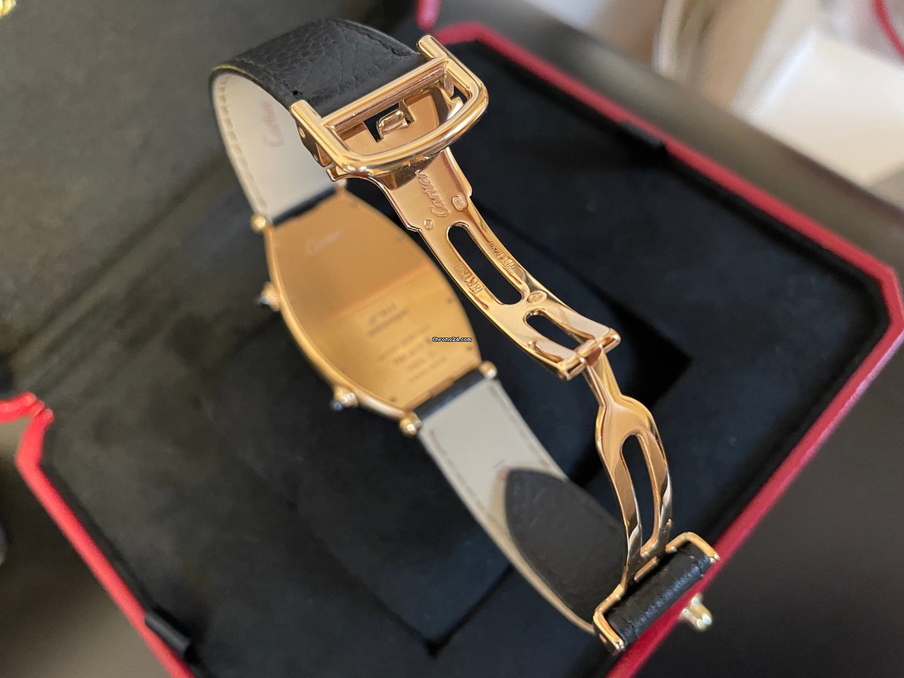 Cartier Tonneau Mens watch Unisex Manual winding Rose gold Cartier 2805 CPCP 6