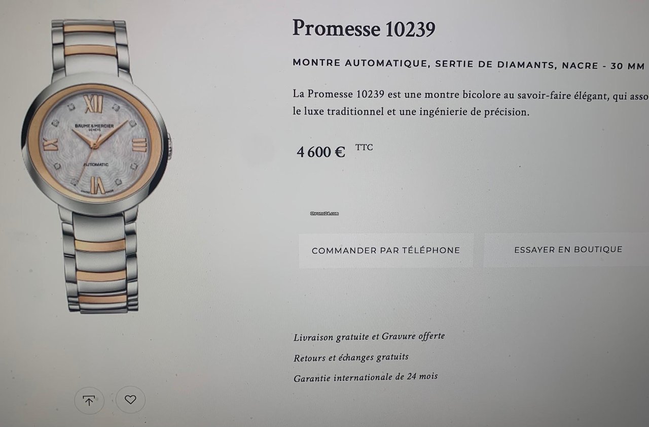 Baume & Mercier Promesse Womens watch Automatic Gold Steel M0A10239 6