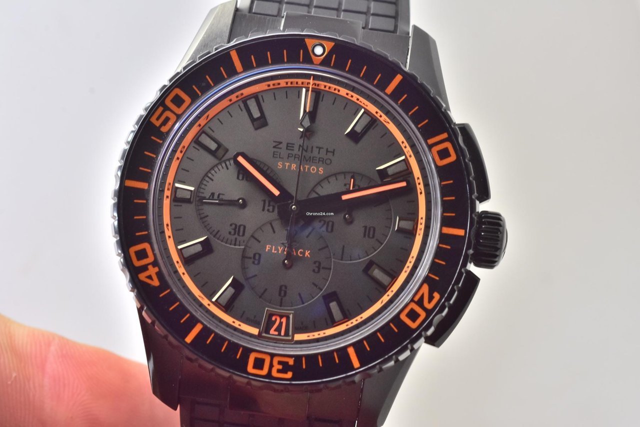 Zenith El Primero Stratos Flyback Mens watch Unisex Automatic Ceramic 24.2064.405 24.R517 6