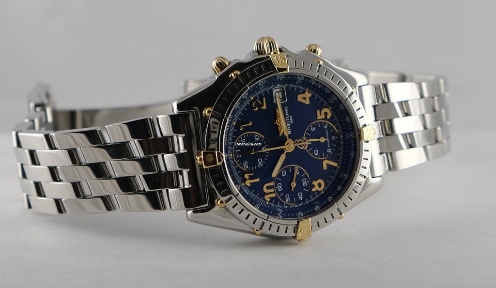 Breitling Chronomat Mens watch Unisex Automatic Gold Steel B 13050.1 6