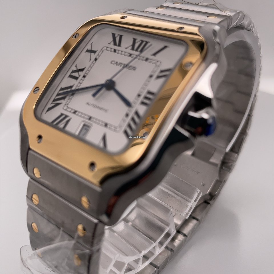 Cartier Santos Mens watch Unisex Automatic Gold Steel W2SA0006 6