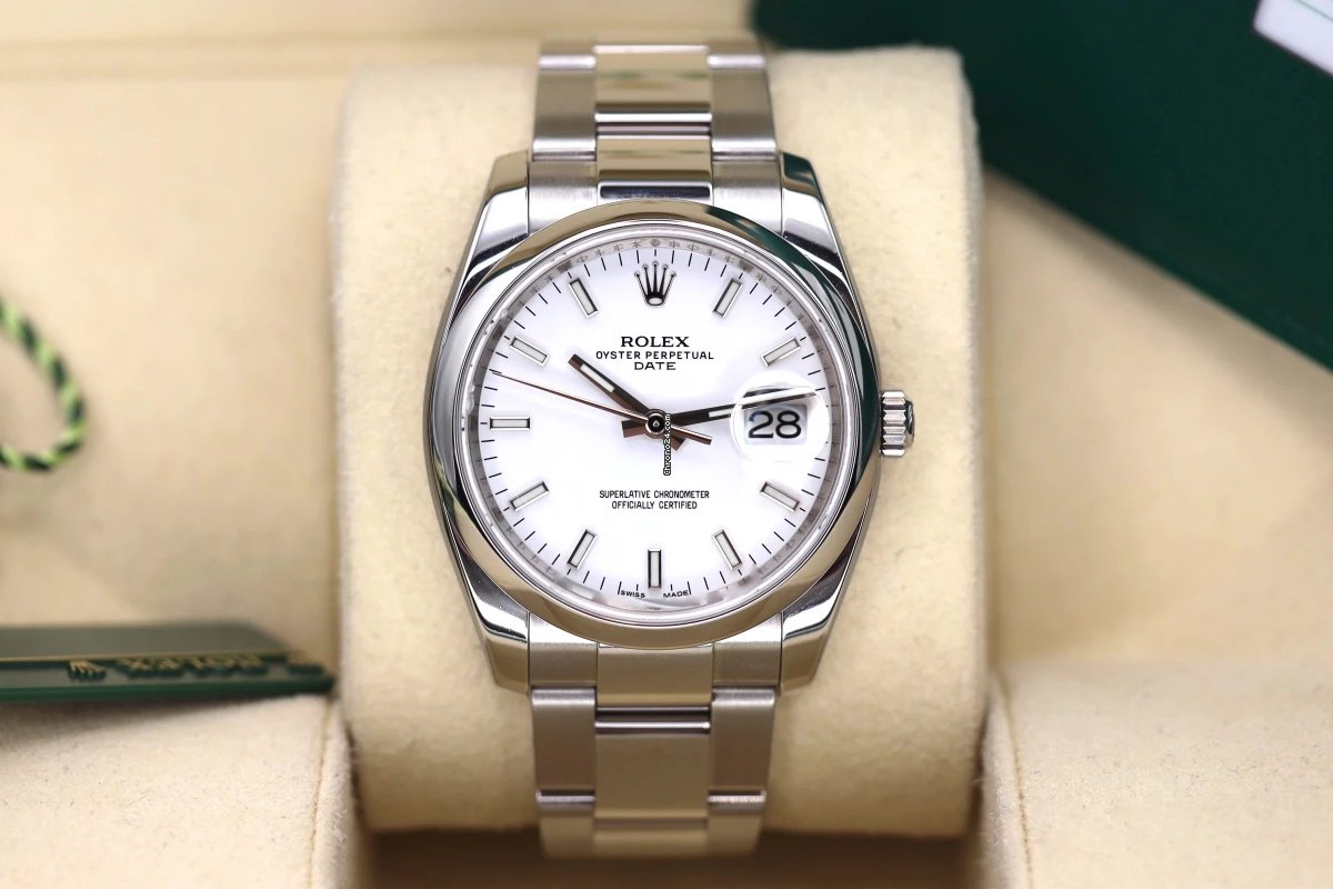 Rolex Oyster Perpetual Date Mens watch Unisex Steel Automatic 115200 6
