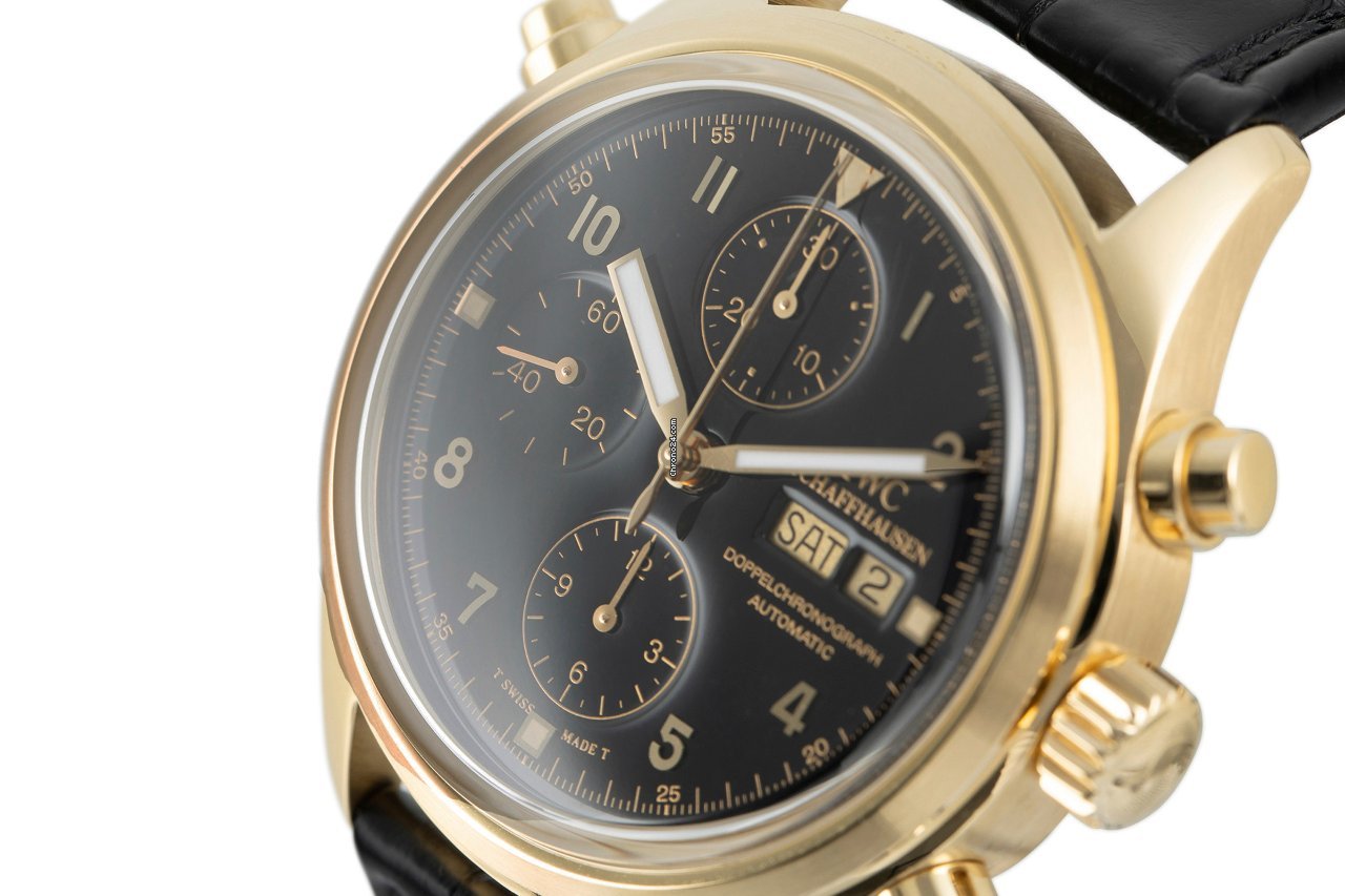 IWC Pilot Double Chronograph Mens watch Unisex Automatic Yellow gold 3711 6