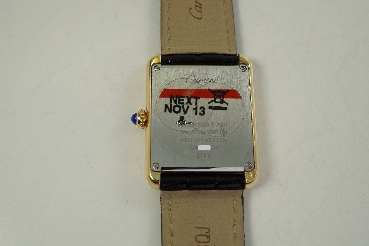 Cartier Tank Solo Mens watch Unisex Quartz Gold Steel 2743 6