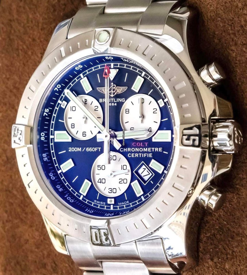 Breitling Colt Chronograph Mens watch Unisex Quartz Steel A7338811 BD43 6